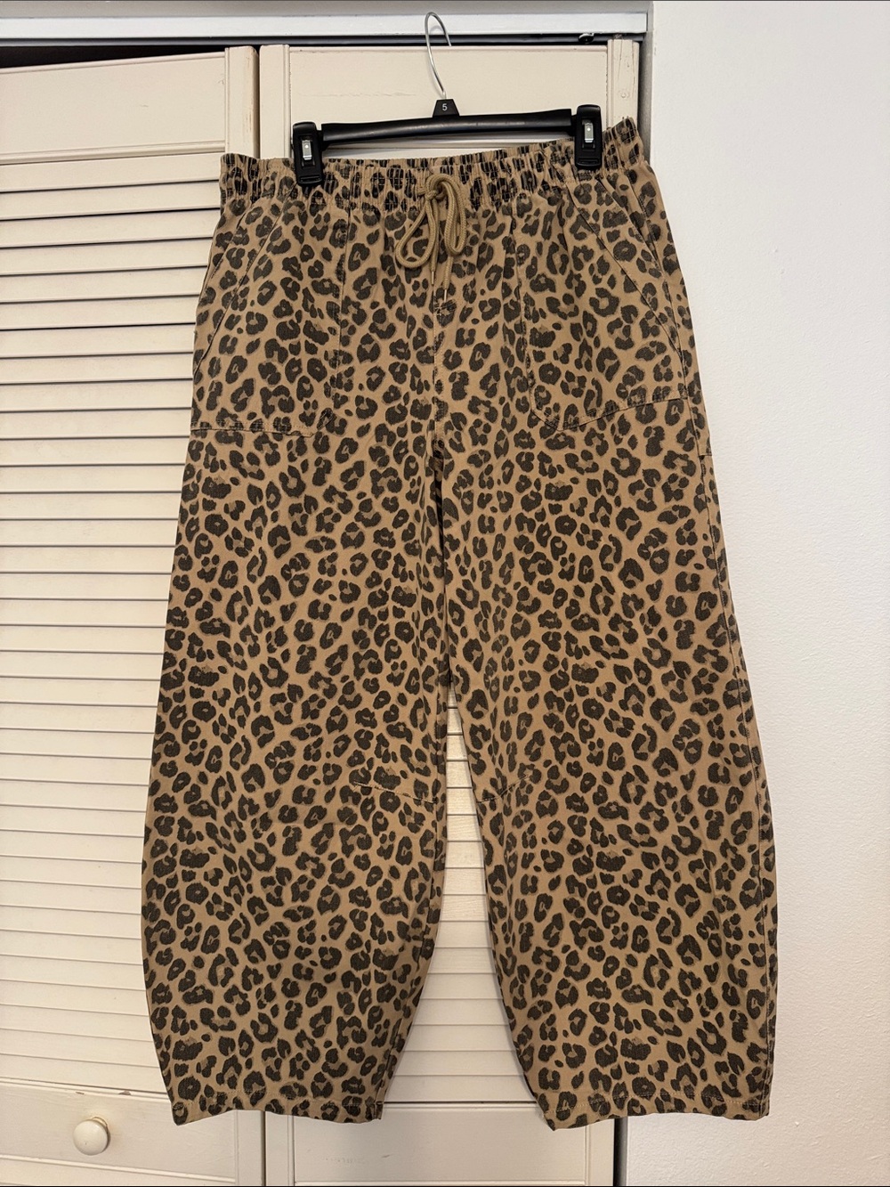 J.O.A. Women’s Leopard Print Joggers - Tan and Black